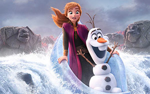 Ann and Olaf in Disney`s animation movie, Frozen 2